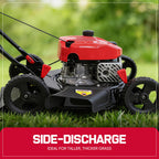 EasyCut 18-Inch Gas Lawn Mower, 144cc 4-Cycle Engine, Walk-Behind Push Lawn Mower, Side Discharge, 5-Position Height Adjustment, Ideal for Small Yards