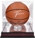 Trae Young Atlanta Hawks Spalding Indoor/Outdoor Basketball with Mahogany Team Logo Basketball Display Case - Panini Authentic -  Authentic Certified
