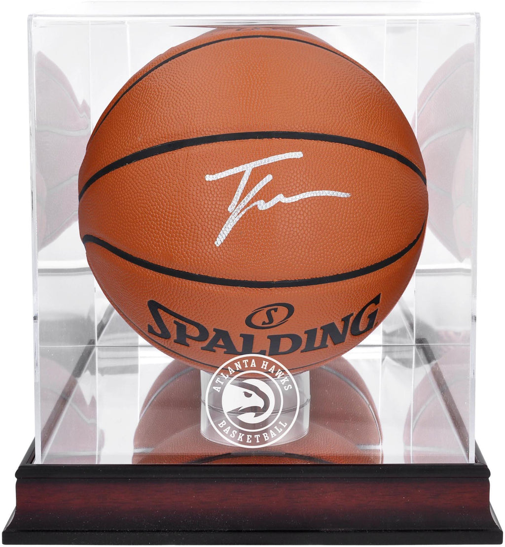 Trae Young Atlanta Hawks Spalding Indoor/Outdoor Basketball with Mahogany Team Logo Basketball Display Case - Panini Authentic -  Authentic Certified