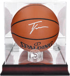 Trae Young Atlanta Hawks Spalding Indoor/Outdoor Basketball with Mahogany Team Logo Basketball Display Case - Panini Authentic -  Authentic Certified