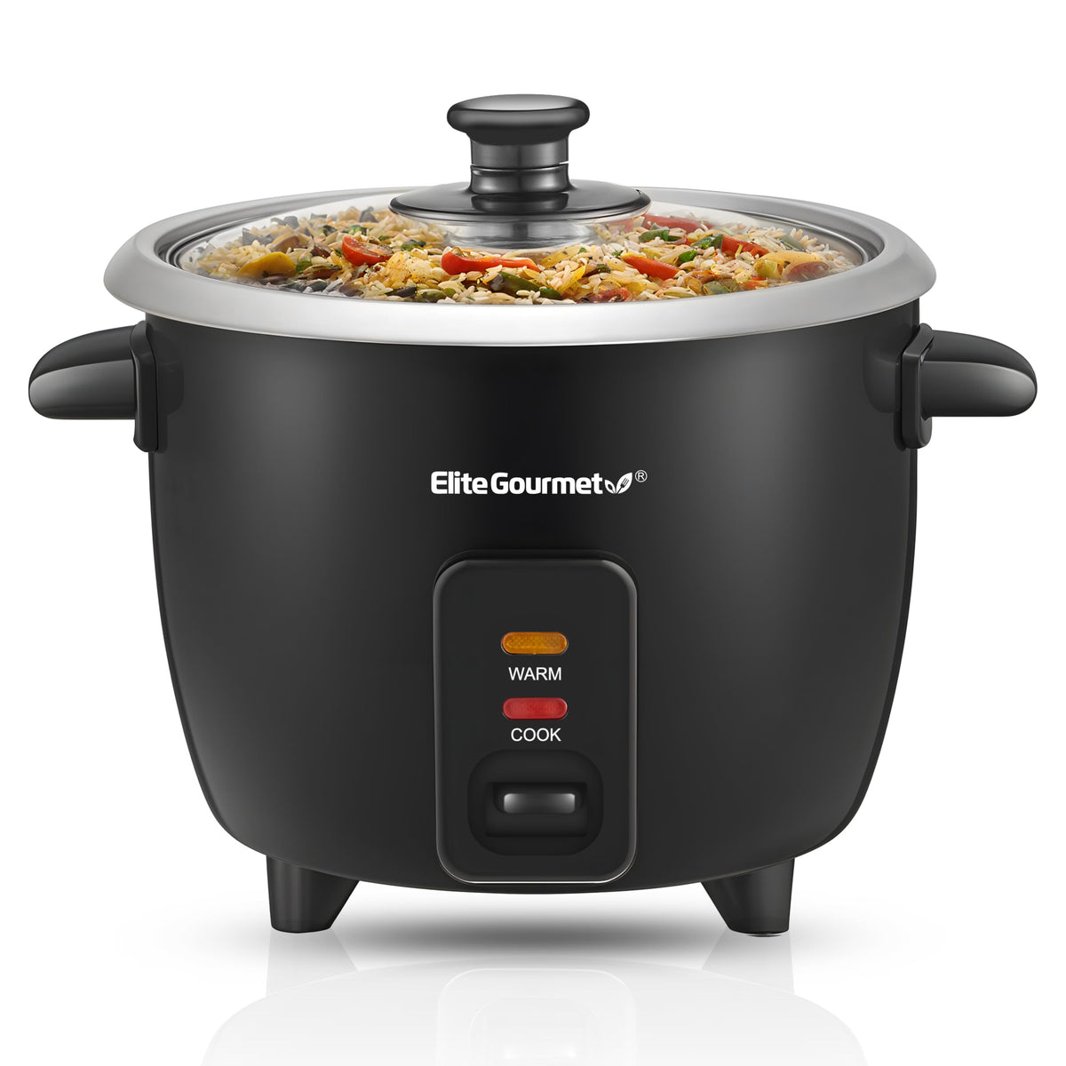 ERC003BX Electric Rice Cooker with Automatic Keep Warm Makes Soups, Stews, Grains, Hot Cereals, 6 Cups Cooked (3 Cups Uncooked), Black