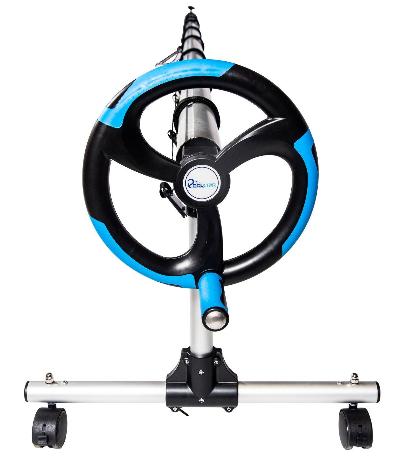in-ground pool solar cover aluminum reel with telescopic tube and wheels - 18ft