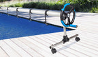 in-ground pool solar cover aluminum reel with telescopic tube and wheels - 18ft