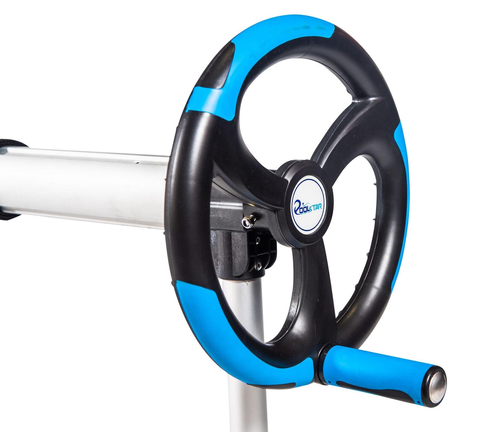 in-ground pool solar cover aluminum reel with telescopic tube and wheels - 18ft