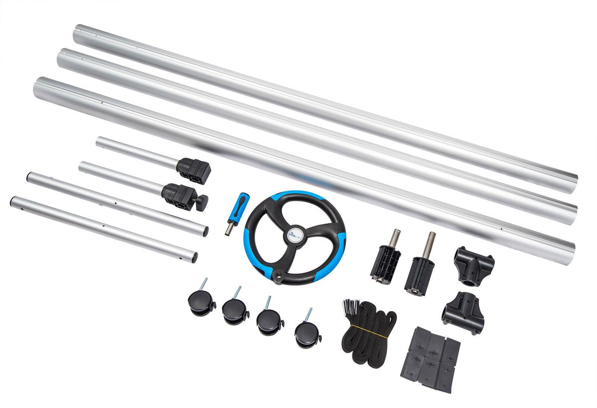 in-ground pool solar cover aluminum reel with telescopic tube and wheels - 18ft
