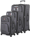 Sion Softside Luggage with Spinner Wheels, Dark Grey, 3-Piece Set (21/25/27)