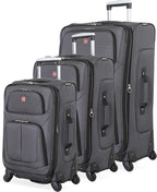 Sion Softside Luggage with Spinner Wheels, Dark Grey, 3-Piece Set (21/25/27)