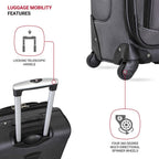 Sion Softside Luggage with Spinner Wheels, Dark Grey, 3-Piece Set (21/25/27)