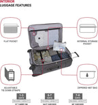 Sion Softside Luggage with Spinner Wheels, Dark Grey, 3-Piece Set (21/25/27)