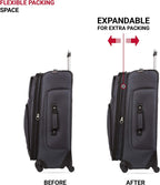 Sion Softside Luggage with Spinner Wheels, Dark Grey, 3-Piece Set (21/25/27)