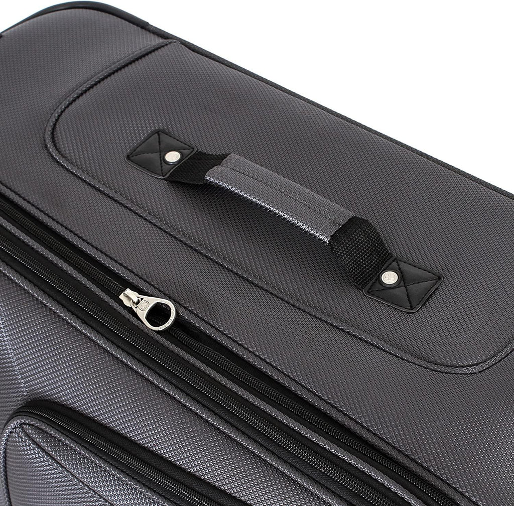 Sion Softside Luggage with Spinner Wheels, Dark Grey, 3-Piece Set (21/25/27)
