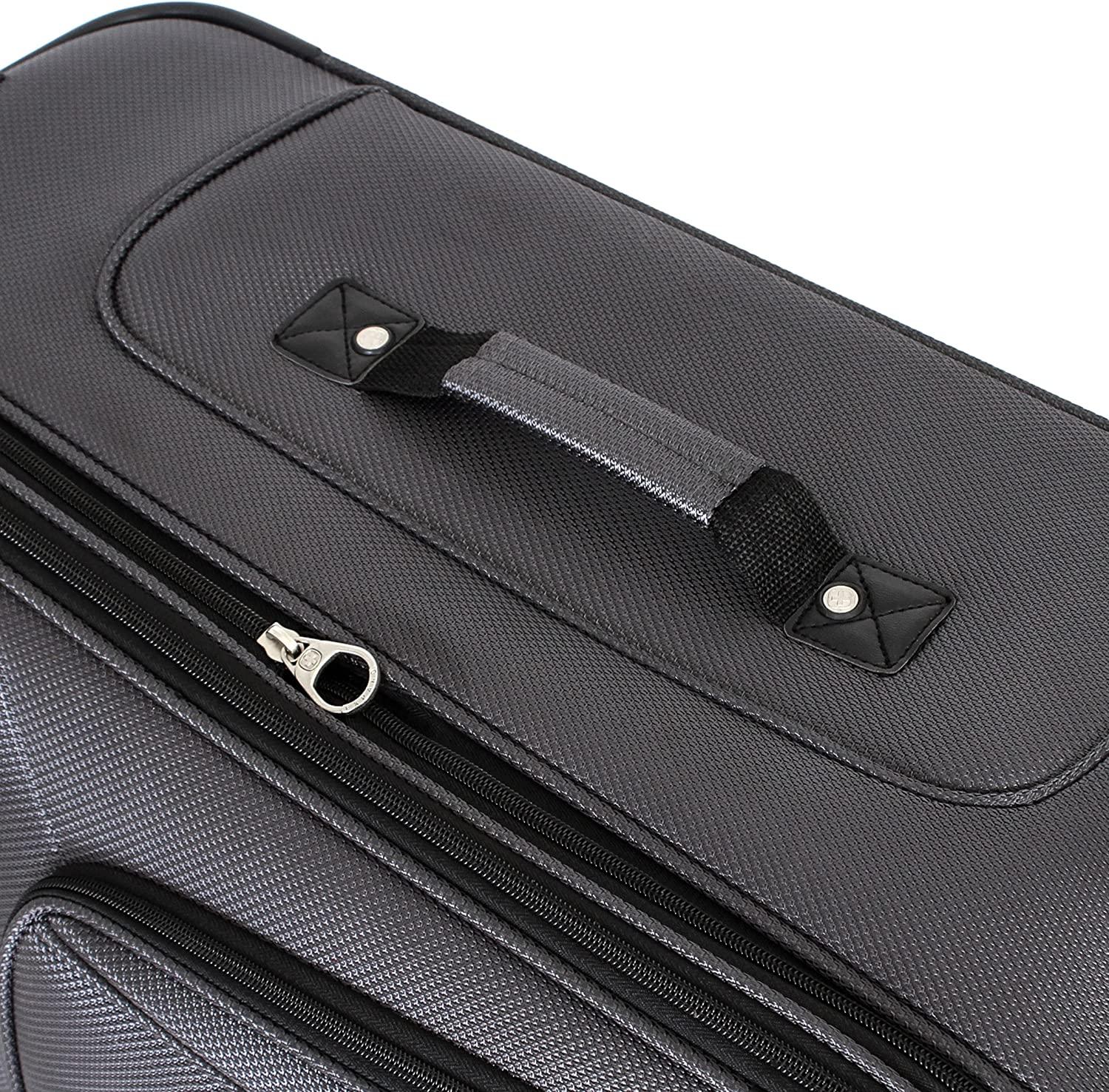 Sion Softside Luggage with Spinner Wheels, Dark Grey, 3-Piece Set (21/25/27)