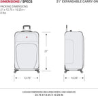 Sion Softside Luggage with Spinner Wheels, Dark Grey, 3-Piece Set (21/25/27)