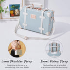 Luggage Set 3 Piece Trolley Suitcase with TSA Lock for Women (Embossed Blue, 26in 20in 12in)