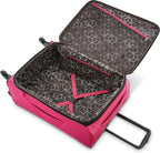 4 Kix Expandable Softside Luggage with Spinner Wheels, Pink, Checked-Medium 25-Inch