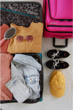 4 Kix Expandable Softside Luggage with Spinner Wheels, Pink, Checked-Medium 25-Inch