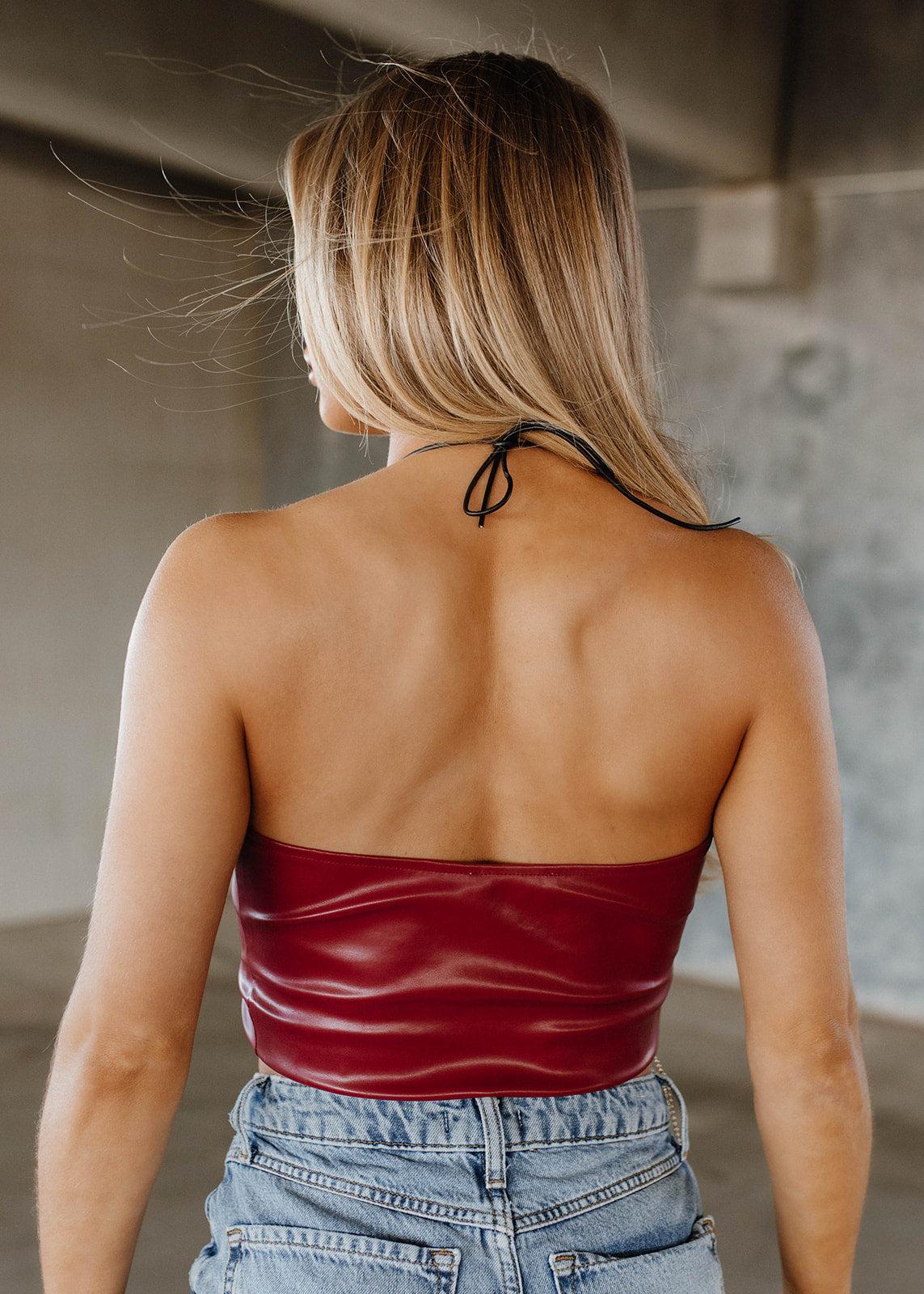 leather tie top