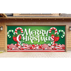 7 ft. x 16 ft. Christmas Candy Christmas Garage Door Decor Mural for Double Car Garage