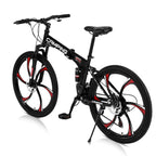 Campingsurvivals Folding Mountain Bike, 21 Speed Steel Adult Bicycle, with 26" Wheel, Black