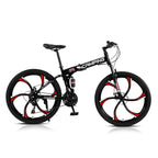 Campingsurvivals 26" Folding Mountain Bike, for Men and Women, Black