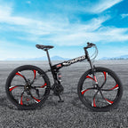 Campingsurvivals 26" Folding Mountain Bike, for Men and Women, Black