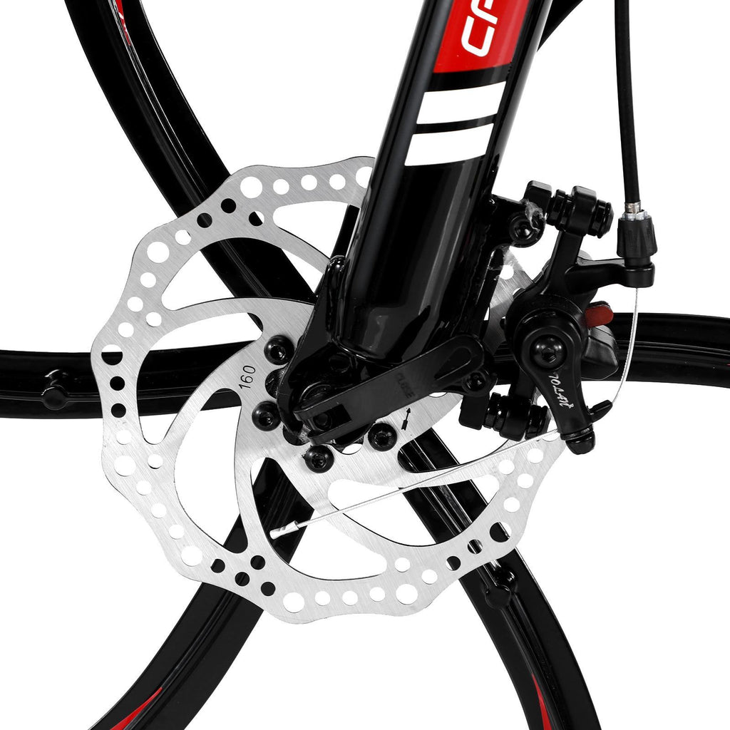 Campingsurvivals Folding Mountain Bike, 21 Speed Steel Adult Bicycle, with 26" Wheel, Black