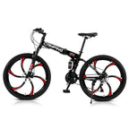 Campingsurvivals Folding Mountain Bike, with 21-Speed &amp; 26" Wheels, Black