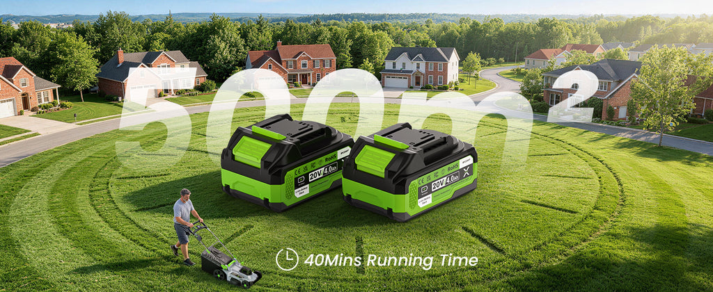 40V Cordless Lawn Mower, 17-Inch Walk Behind Lawnmower with 2 x 20V 4.0Ah Battery, Brushless Motor, 6 Cutting Heights, 50L Grass Bag, for Garden/Patio/Yard/Lawn
