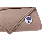 SoftHeat by Perfect Fit | Luxury Fleece Electric Heated Blanket with Safe &amp; Warm Low-VoltaTechnology (Full, Beige)