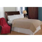 SoftHeat by Perfect Fit | Luxury Fleece Electric Heated Blanket with Safe &amp; Warm Low-VoltaTechnology (Full, Beige)