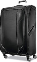 Zoom Turbo Softside Expandable Spinner Wheel Luggage, Black, Checked-Large 28-Inch