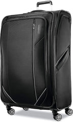 Zoom Turbo Softside Expandable Spinner Wheel Luggage, Black, Checked-Large 28-Inch