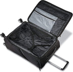 Zoom Turbo Softside Expandable Spinner Wheel Luggage, Black, Checked-Large 28-Inch
