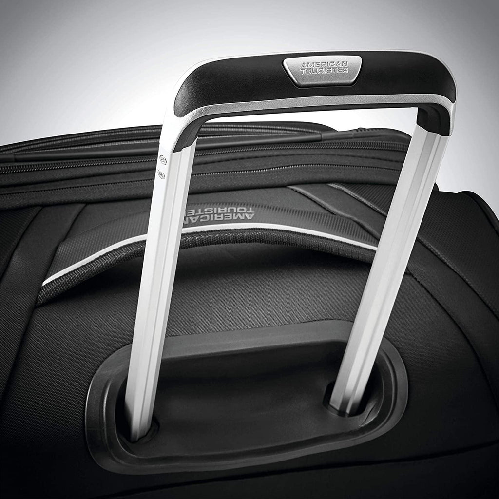 Zoom Turbo Softside Expandable Spinner Wheel Luggage, Black, Checked-Large 28-Inch