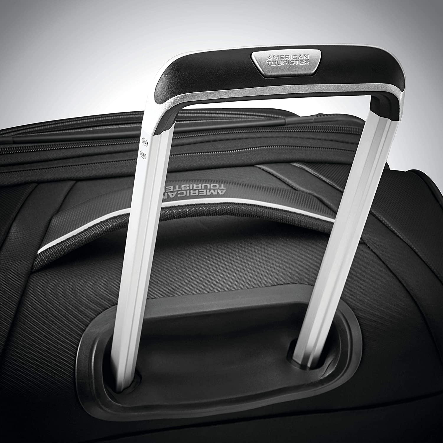 Zoom Turbo Softside Expandable Spinner Wheel Luggage, Black, Carry-On 20-Inch
