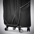 Zoom Turbo Softside Expandable Spinner Wheel Luggage, Black, Checked-Large 28-Inch