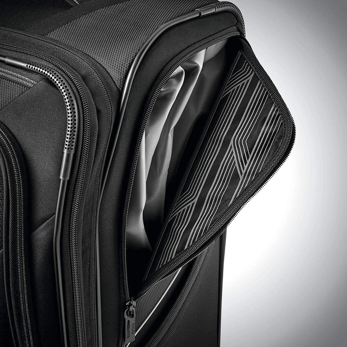 Zoom Turbo Softside Expandable Spinner Wheel Luggage, Black, Carry-On 20-Inch