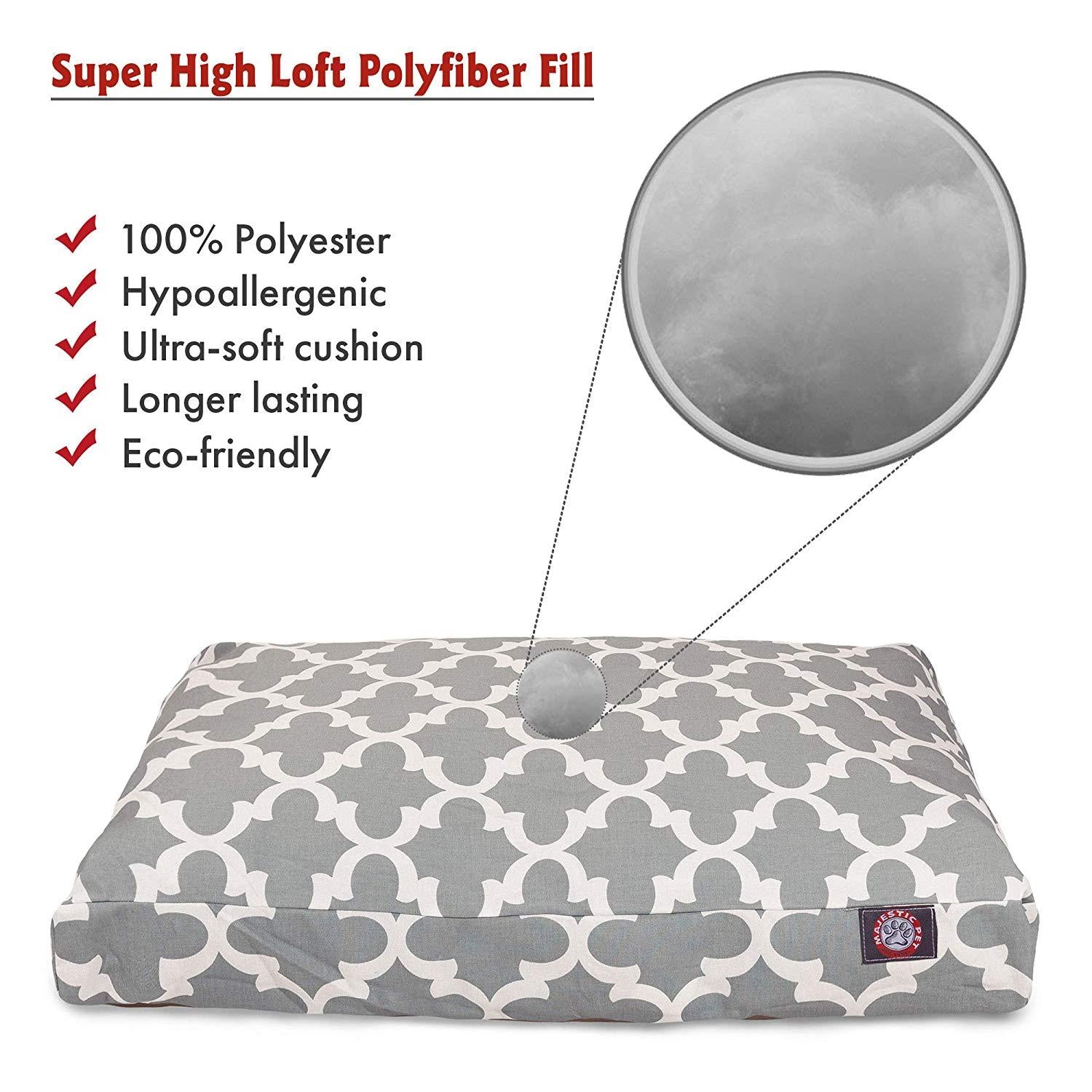 Majestic Pet Navy Trellis Medium Rectangle Indoor Outdoor Pet Dog Bed with Removable Washable Cover Products