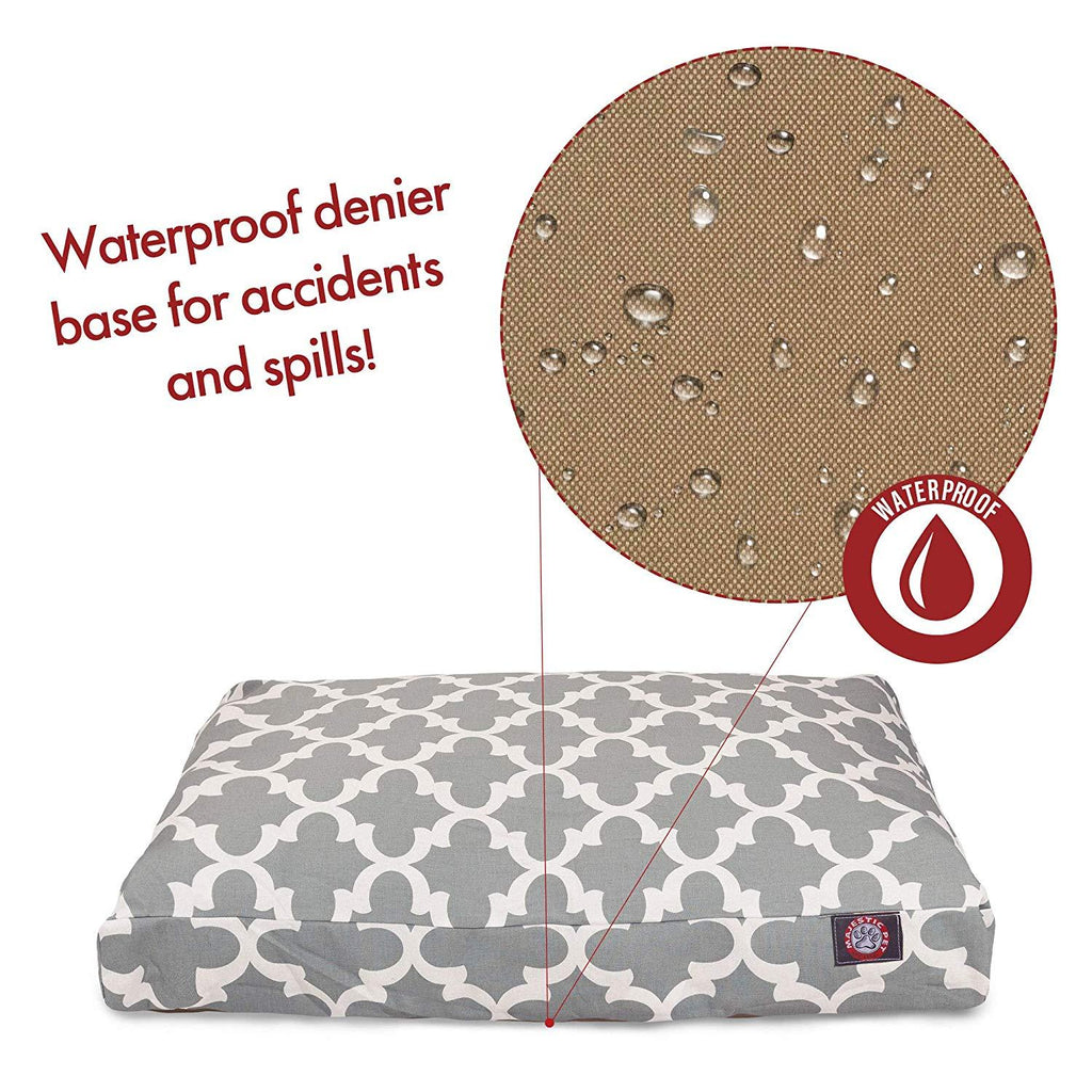 Majestic Pet Navy Trellis Medium Rectangle Indoor Outdoor Pet Dog Bed with Removable Washable Cover Products
