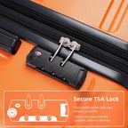 Expandable ABS Hardshell Luggage Sets 3 Piece Suitcase with Spinner Wheels Suit Case Lightweight, Orange, (20/24/28)