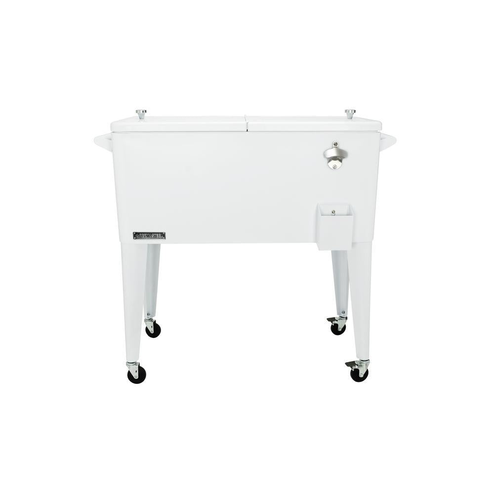 80 Qt. Rolling Patio Cooler in White