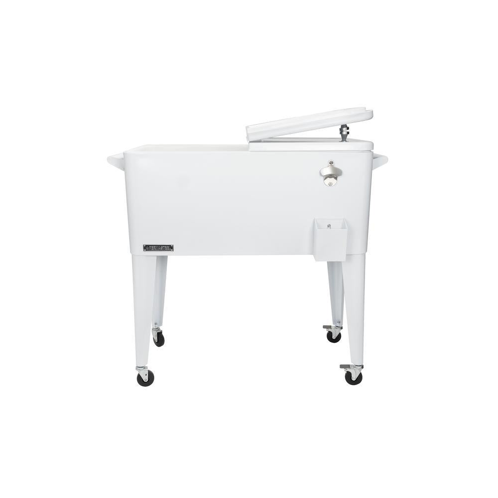 80 Qt. Rolling Patio Cooler in White