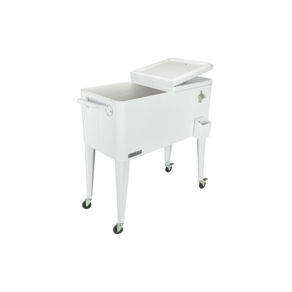 80 Qt. Rolling Patio Cooler in White