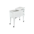 80 Qt. Rolling Patio Cooler in White