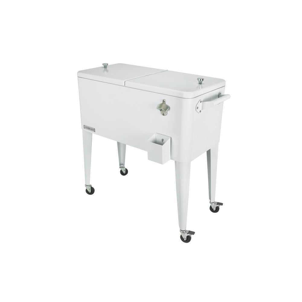 80 Qt. Rolling Patio Cooler in White