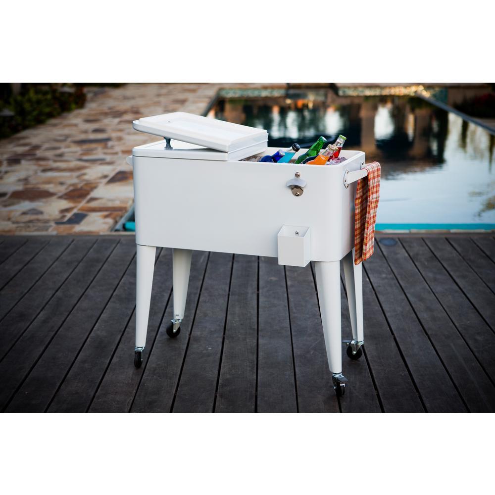 80 Qt. Rolling Patio Cooler in White