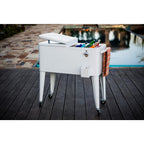80 Qt. Rolling Patio Cooler in White