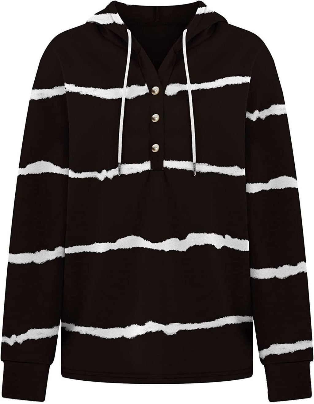 Womens Shirts Long Sleeve Drawstring Pullover Sweatshirts Hoodies Valentine's Day Apparel Striped Casual Tops Pullover