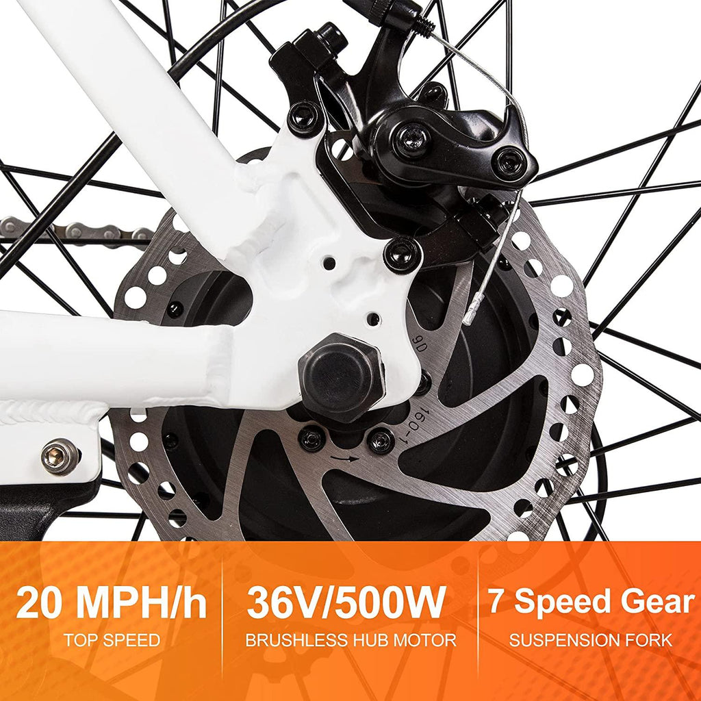 Mountain Beach EBike Electric Bicycle Bike 26" Alloy Frame with 500W Powerful Motor 13AH 36V Lithium Suspension Fork
