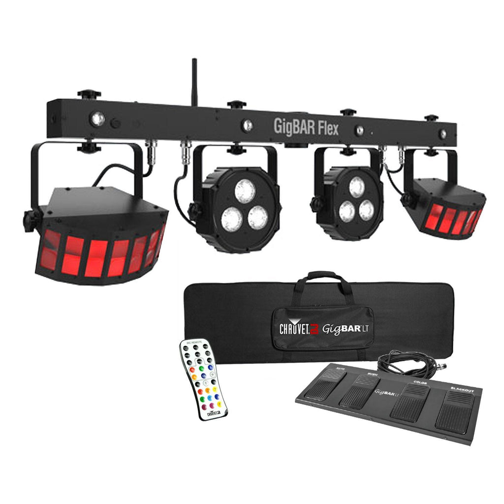 Chauvet DJ GigBar Flex Pack-n-Go Effect Lighting System with Fog Machine &amp; Tripod Stand Package